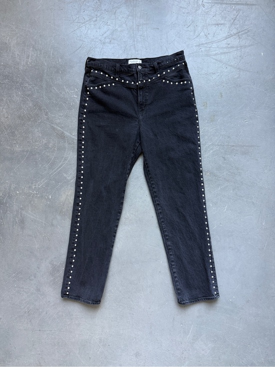 Abercrombie & Fitch Denim - Abercrombie & Fitch Black Straight-Leg Jeans with Stud Trim